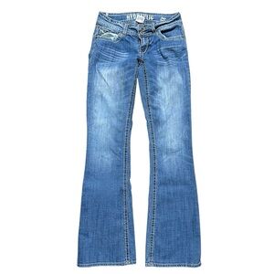 Women’s Y2K Hydraulic Lola Bootcut Blue Denim Rocker Jeans Size 9/10